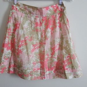 Ann Taylor LOFT Pink Floral High Waist Skirt Size 0